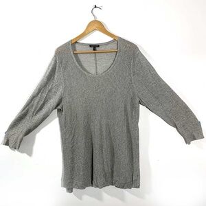 Eileen Fisher Gray Women's LG Sweater, Long Sleeve, light weight